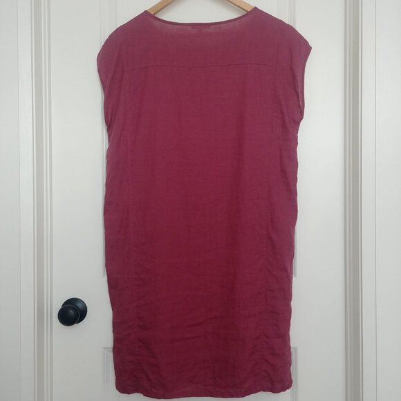 Eileen Fisher 100% organic linen raspberry pink dress XS - Picture 10 of 10